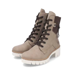 Rieker Women'S Corded Boots Beige Brown