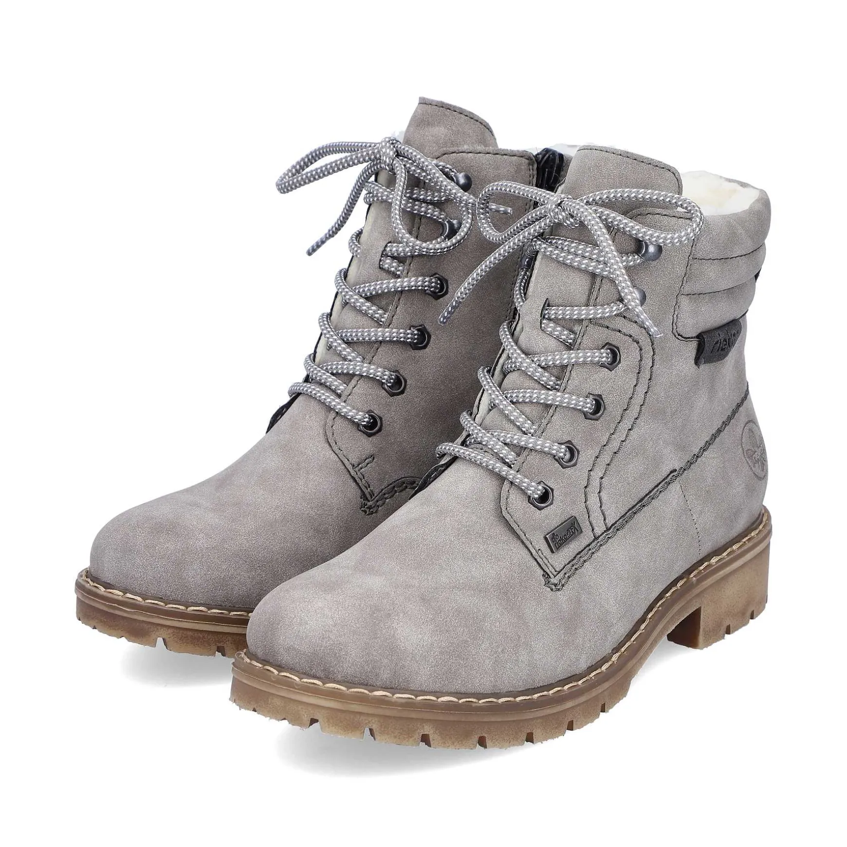 Rieker Women'S Corded Boots Silver Gray