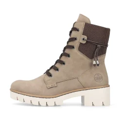 Rieker Women'S Corded Boots Beige Brown