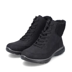 Rieker Women'S Corded Boots Deep Black
