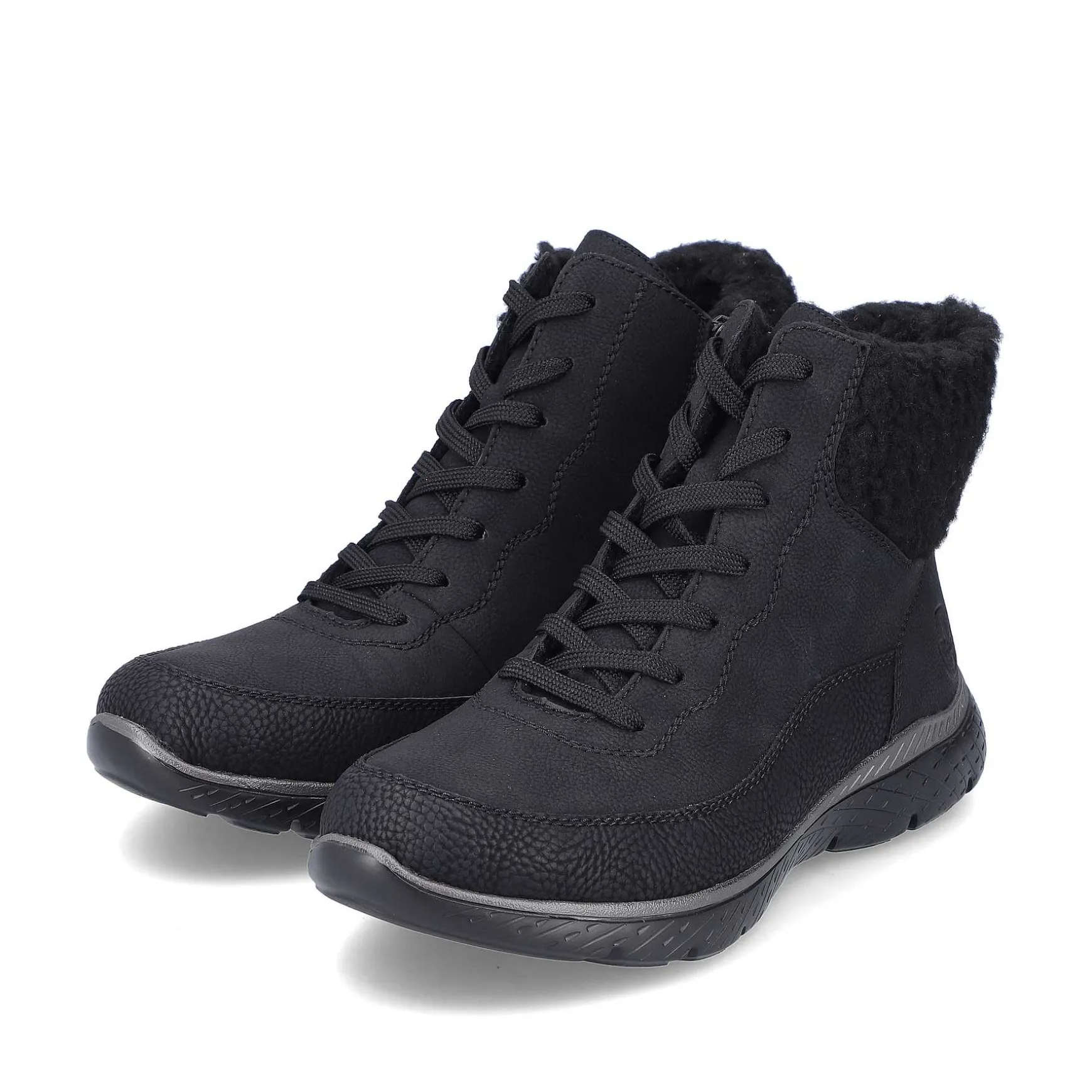 Rieker Women'S Corded Boots Deep Black