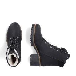 Rieker Women'S Corded Boots Deep Black