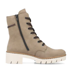 Rieker Women'S Corded Boots Beige Brown