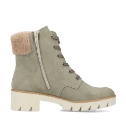 Rieker Women'S Corded Boots Khaki-Brown