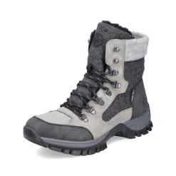 Rieker Women'S Corded Boots Silver Gray
