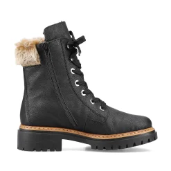 Rieker Women'S Corded Boots Deep Black