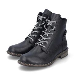Rieker Women'S Corded Boots Asphalt Black