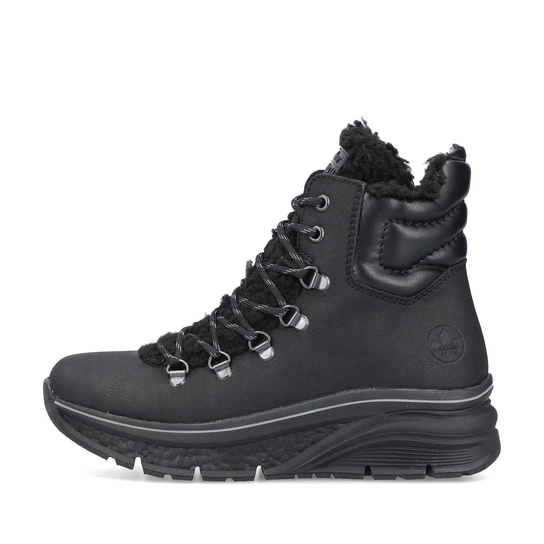 Rieker Women'S Corded Boots Asphalt Black