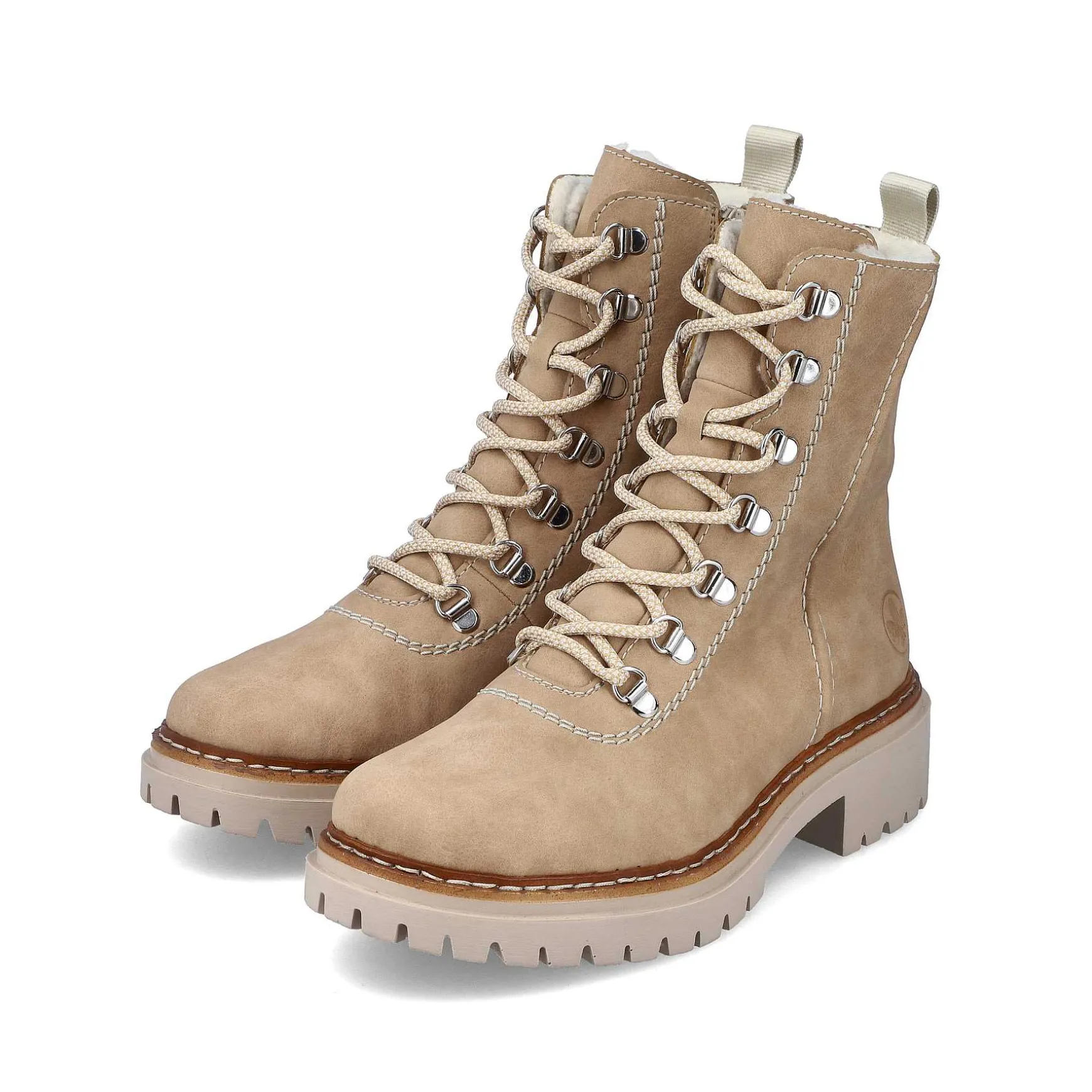 Rieker Women'S Corded Boots Brown Beige