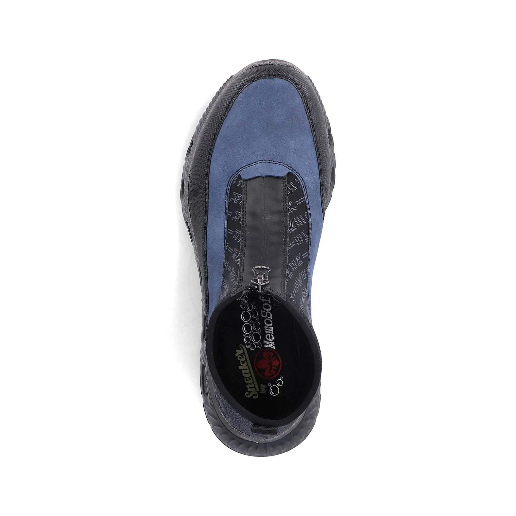 Rieker Women'S High Sneaker Asphalt Black-Ocean Blue