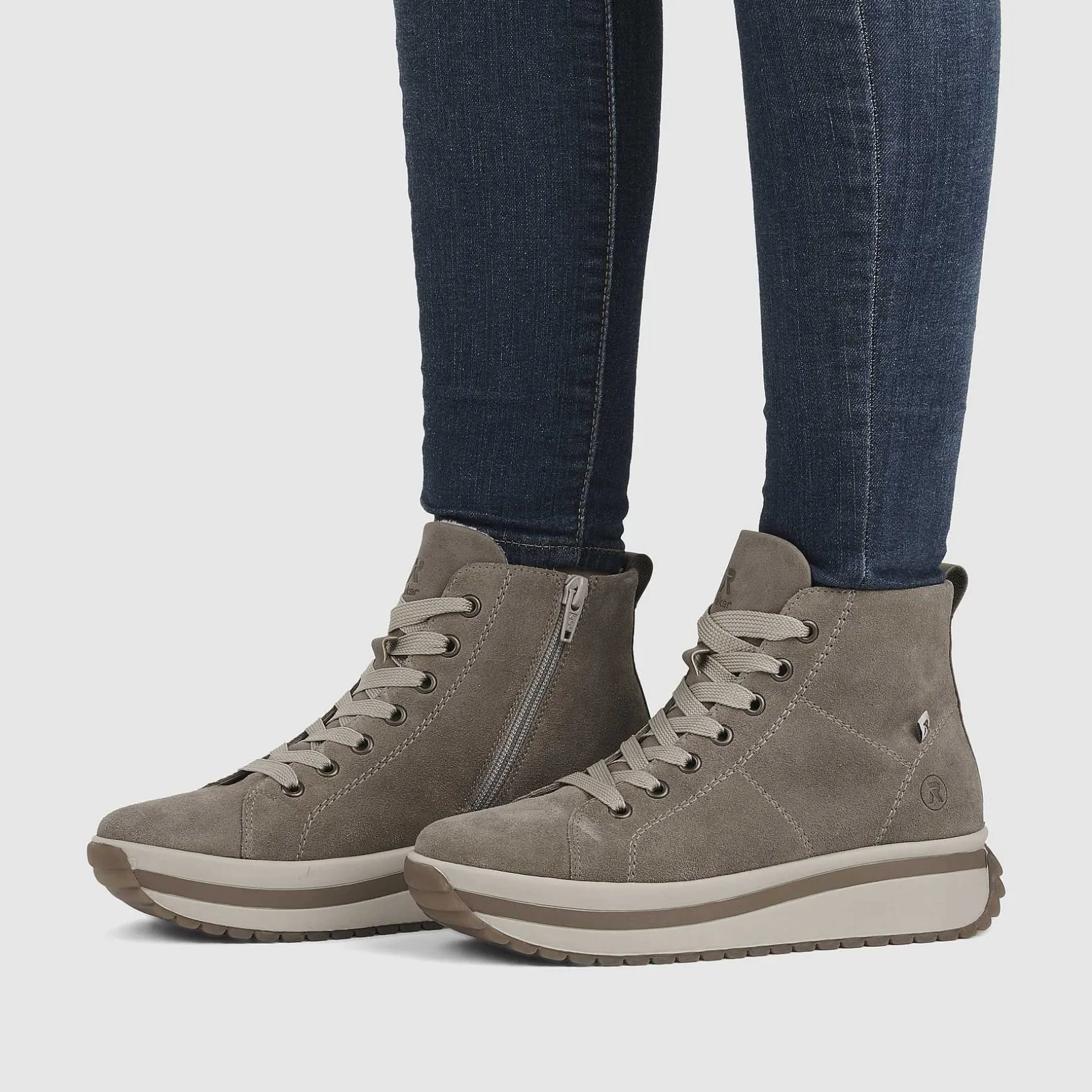 Rieker Women'S High Sneaker Hazel Wood