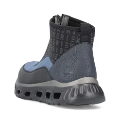 Rieker Women'S High Sneaker Asphalt Black-Ocean Blue