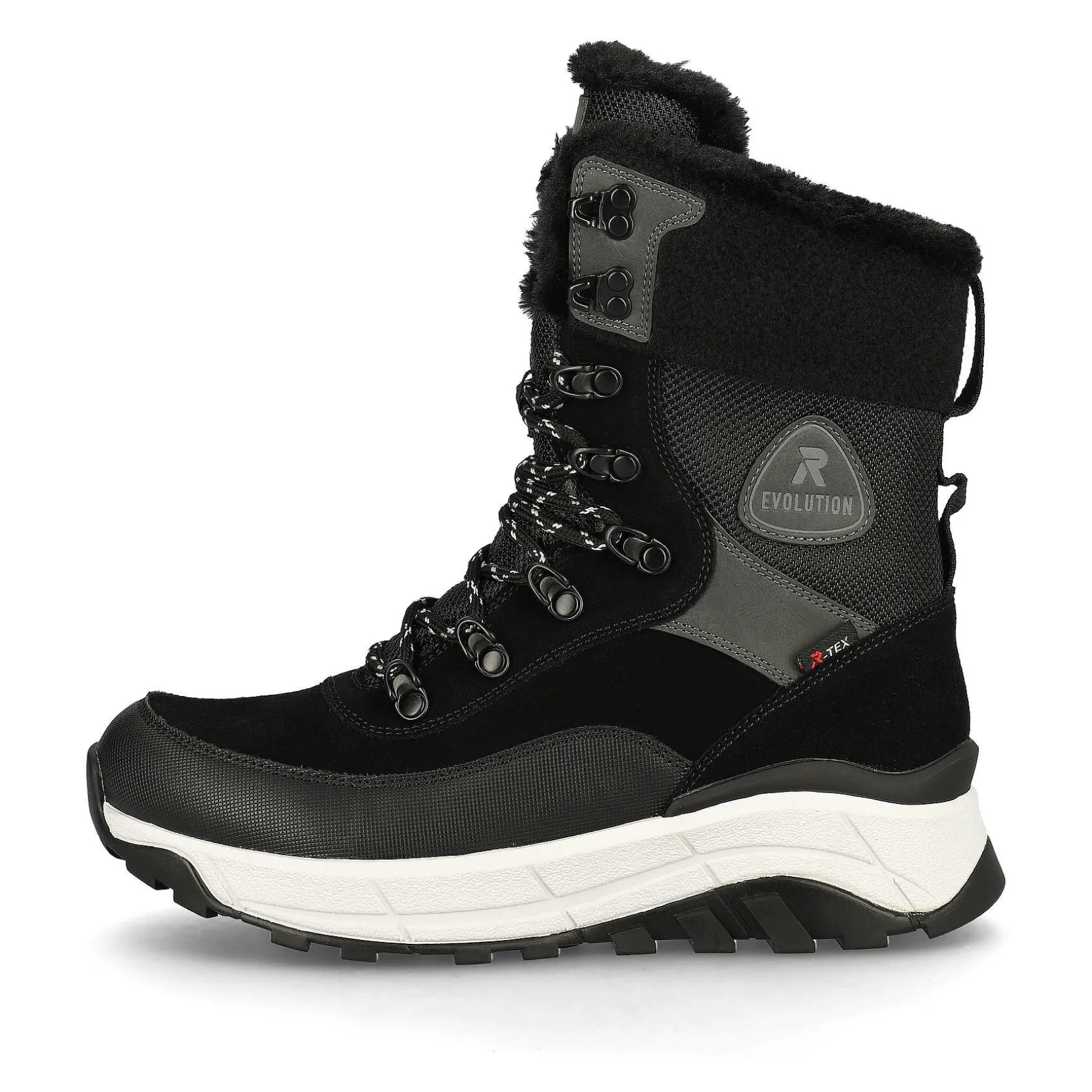 Rieker Women'S Laced Boots Steel Black