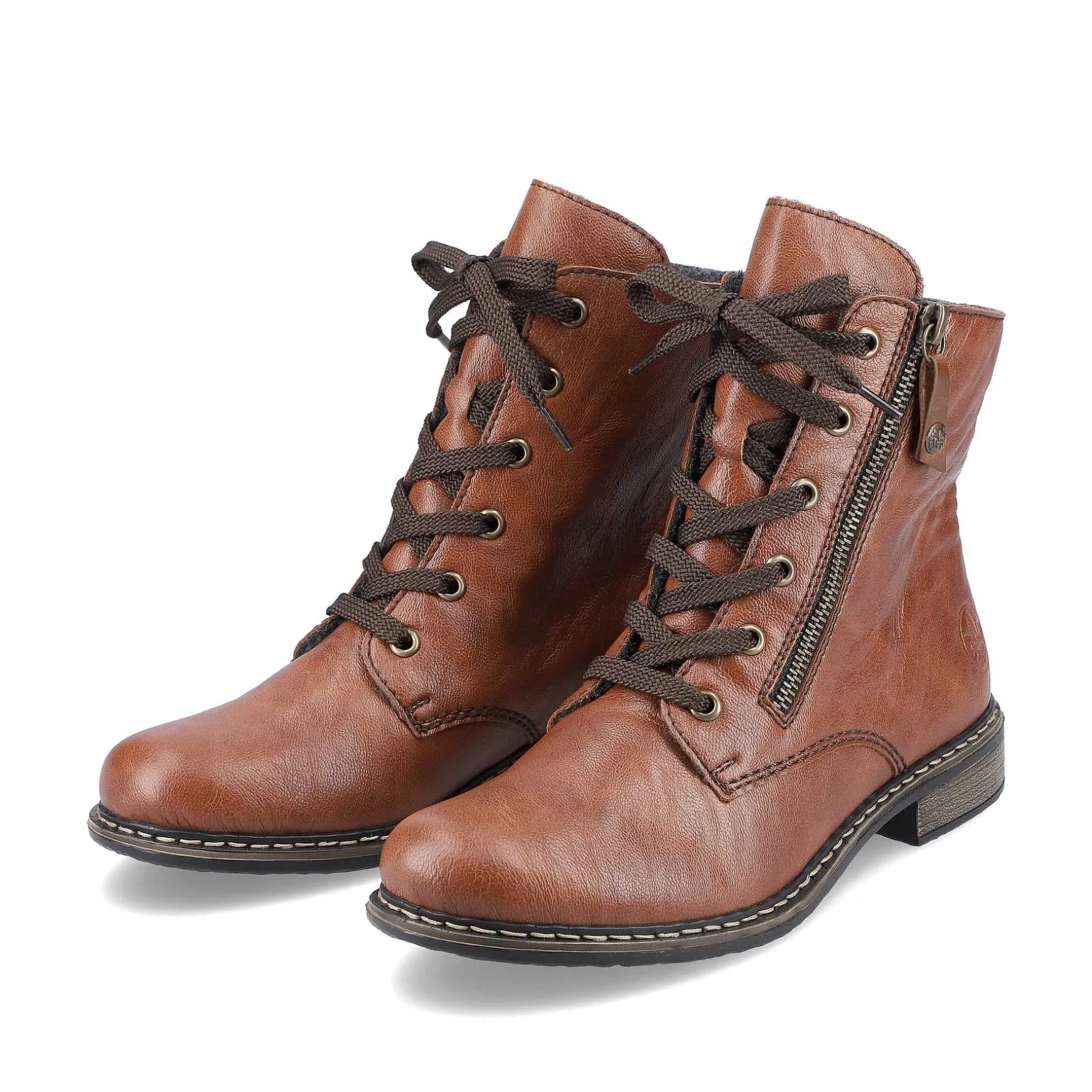 Rieker Women'S Laced Boots Caramel Brown