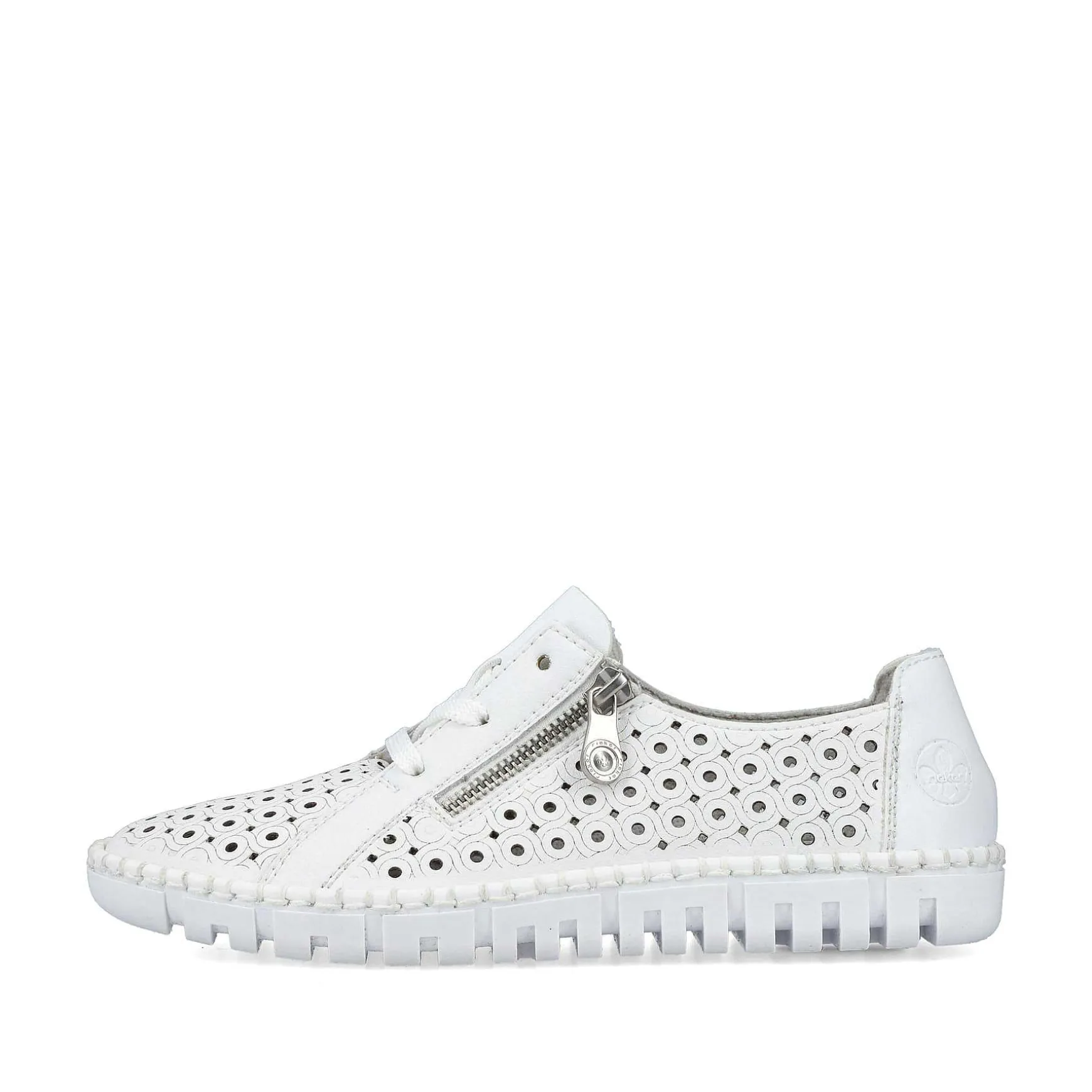 Rieker Women'S Laced Shoes Pearl White