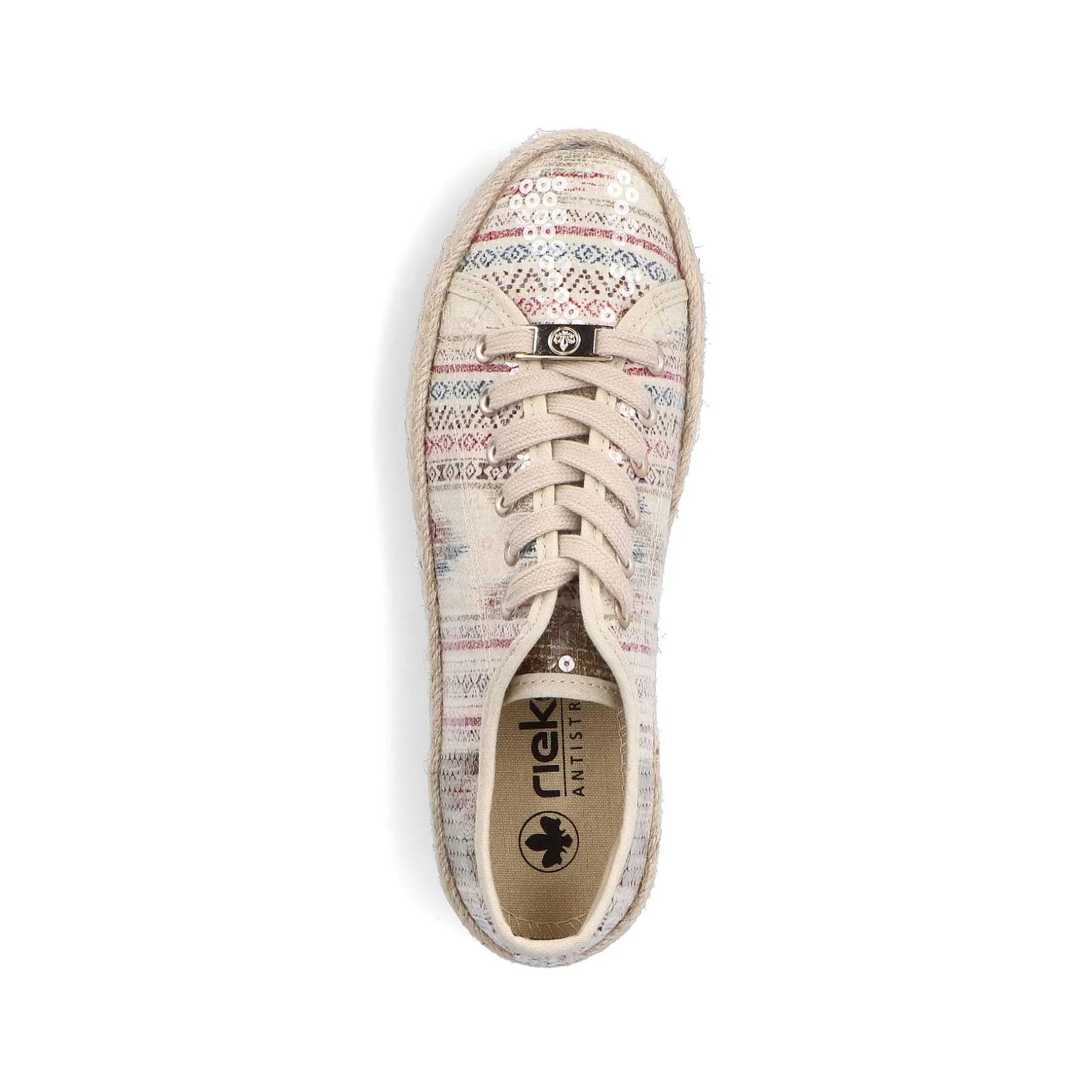 Rieker Women'S Lace-Up Shoes Light Beige