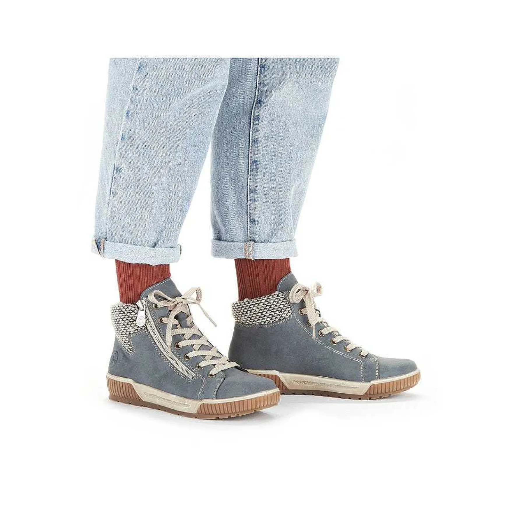 Rieker Women'S Lace-Up Shoes Blue-Gray