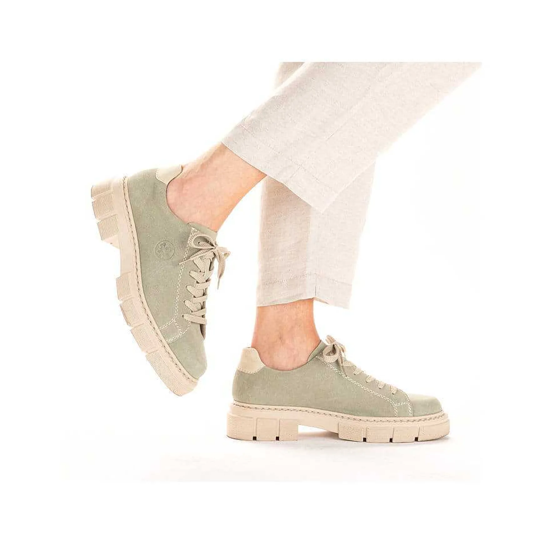 Rieker Women'S Lace-Up Shoes Mint Green