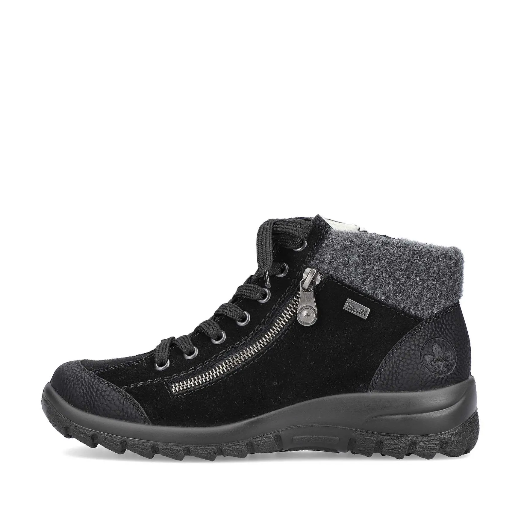 Rieker Women'S Lace-Up Shoes Graphite Black