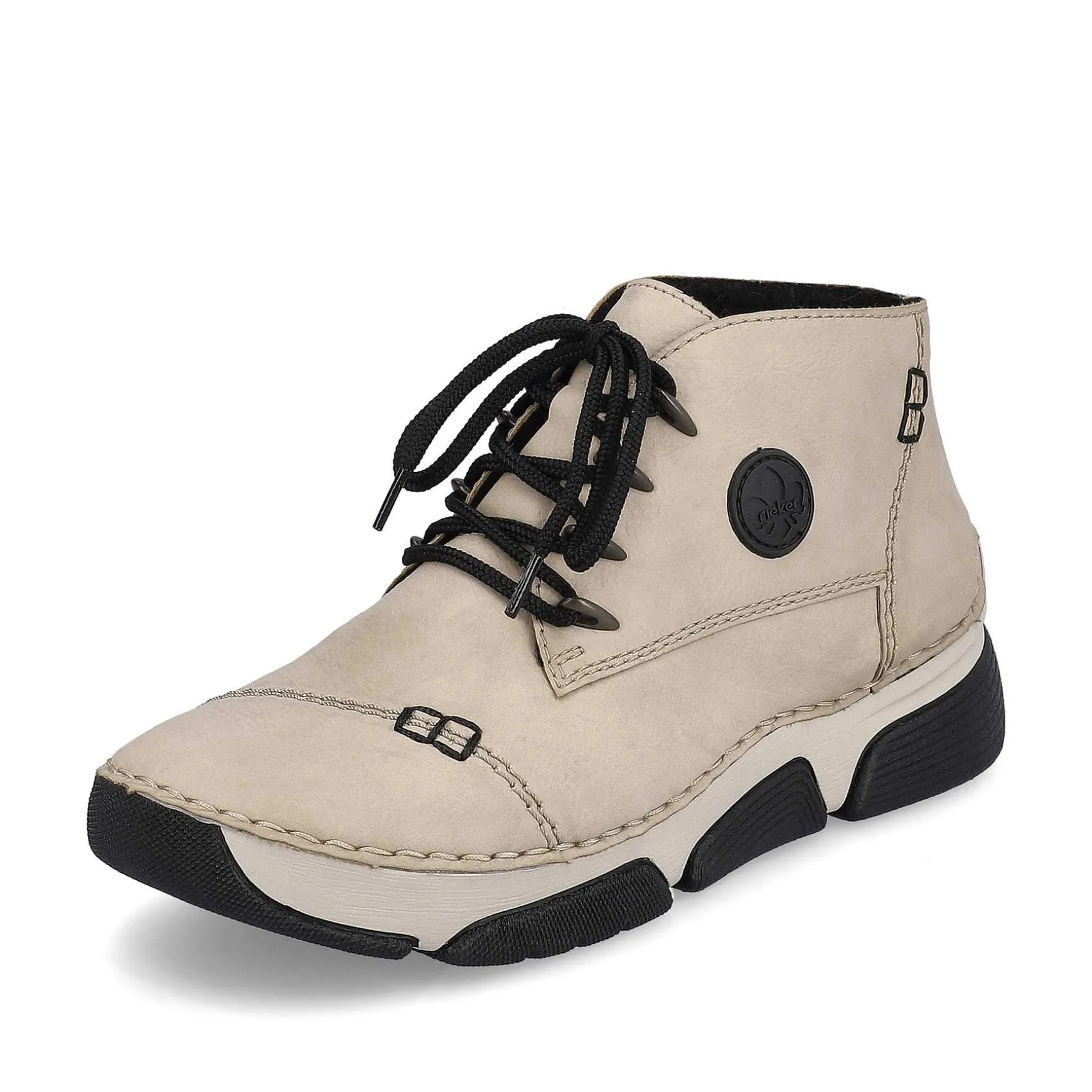 Rieker Women'S Lace-Up Shoes Cream Beige