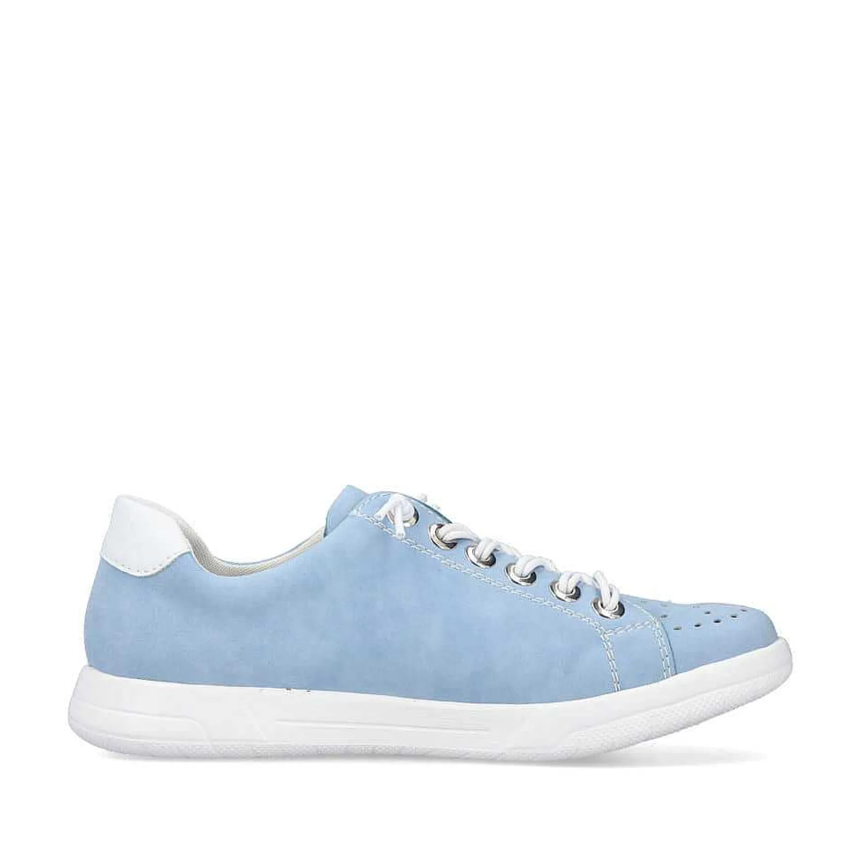 Rieker Women'S Lace-Up Shoes Sky Blue And White