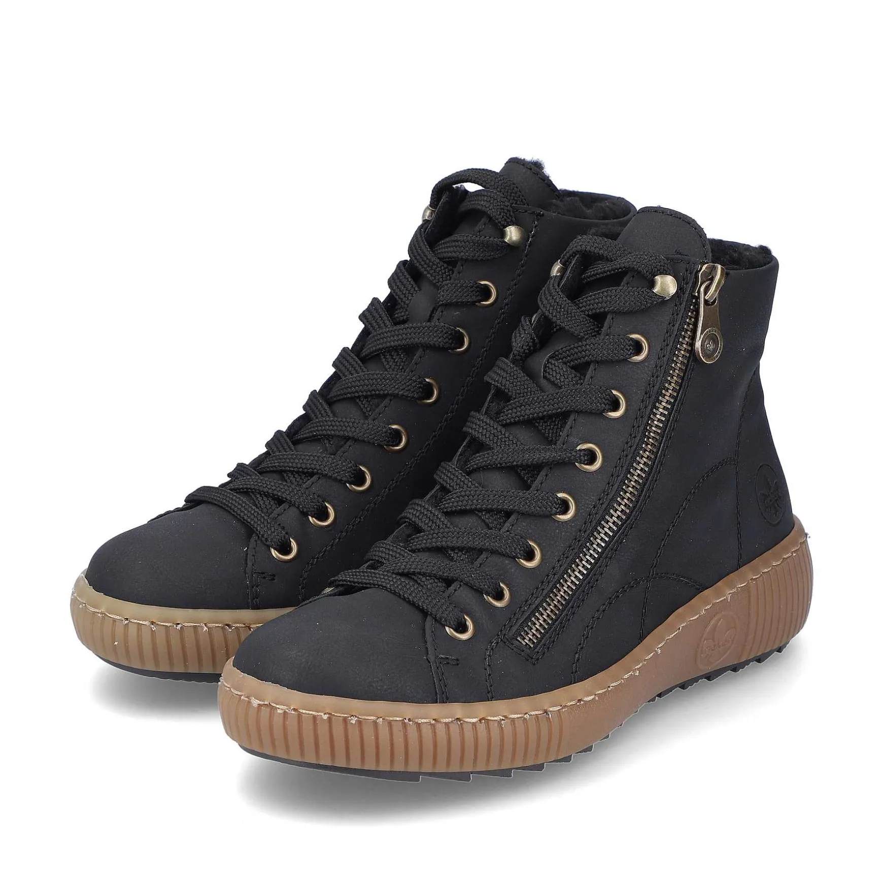 Rieker Women'S Lace-Up Shoes Asphalt Black