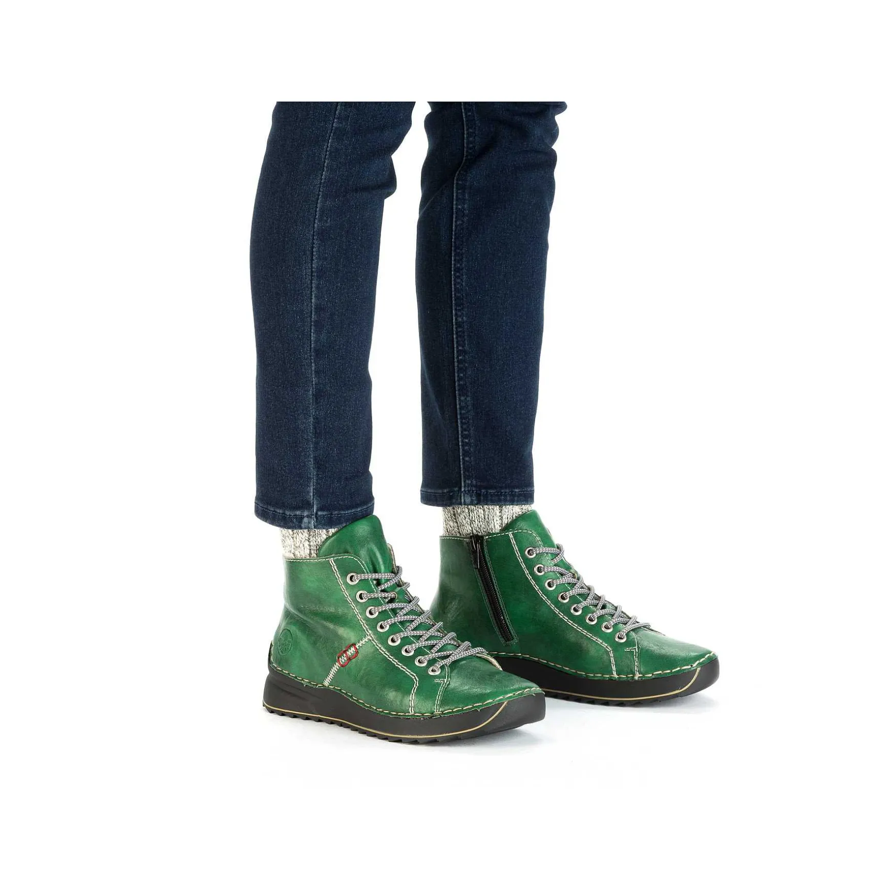 Rieker Women'S Lace-Up Shoes Emerald Green