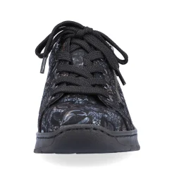 Rieker Women'S Lace-Up Shoes Black Metallic