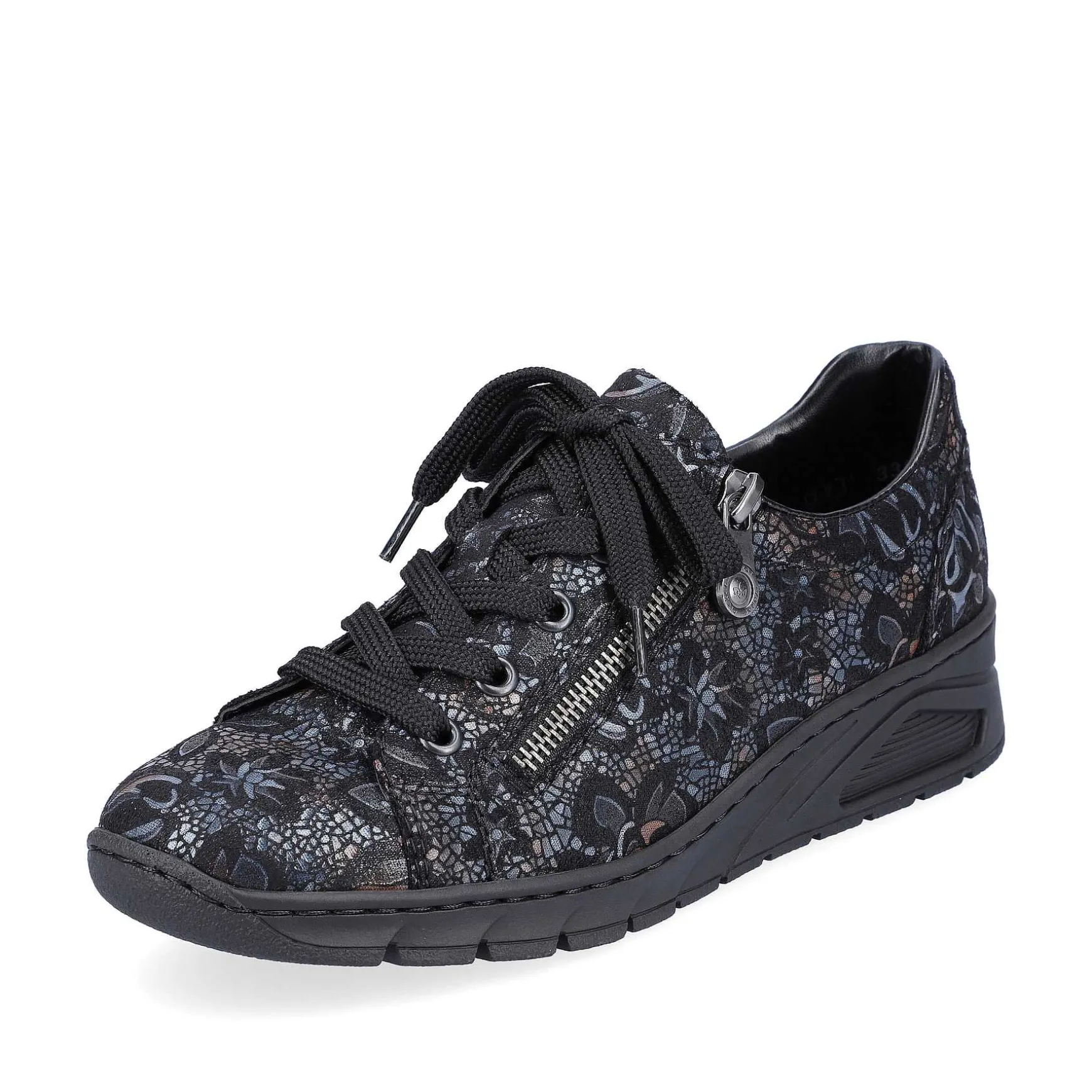 Rieker Women'S Lace-Up Shoes Black Metallic