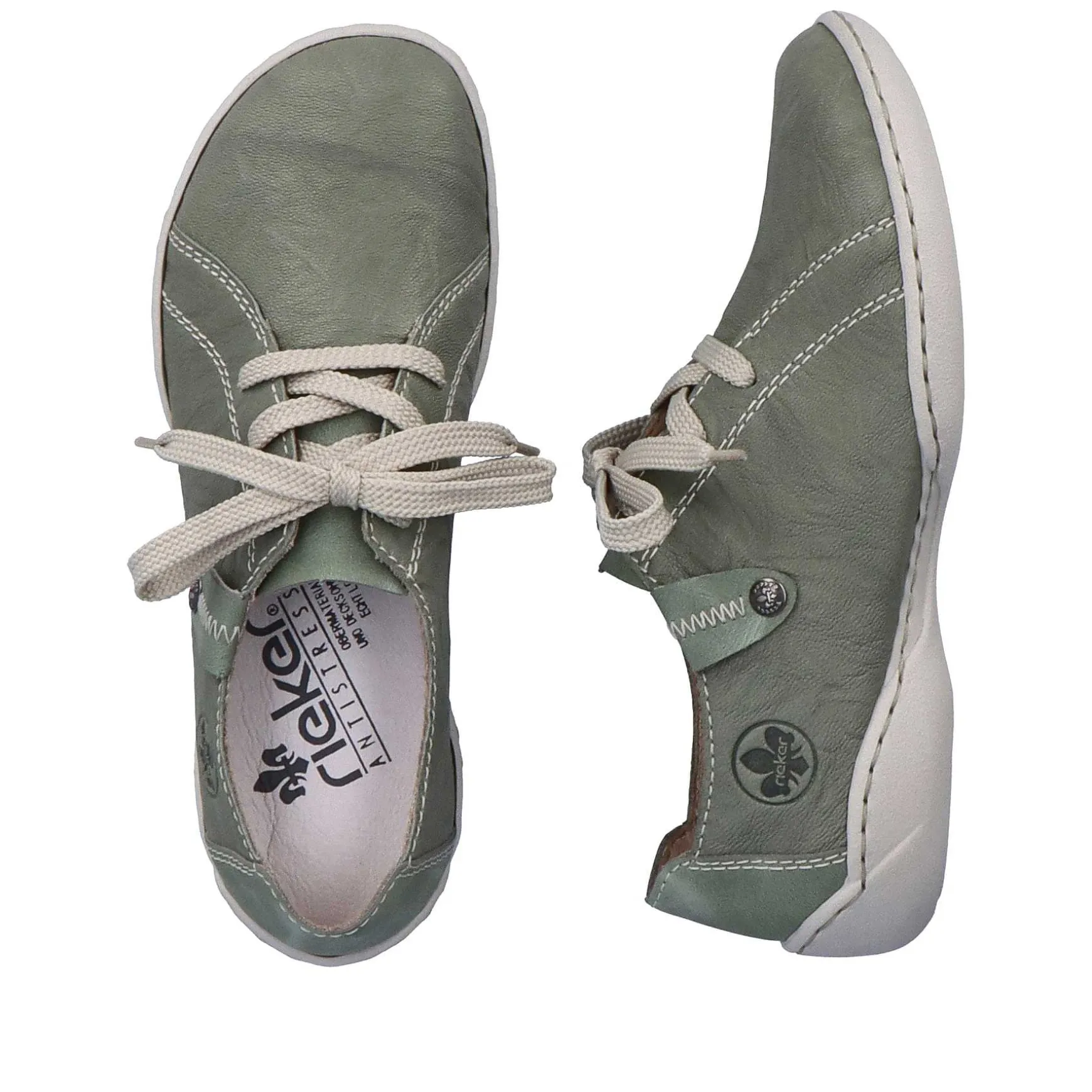 Rieker Women'S Lace-Up Shoes Green Gray