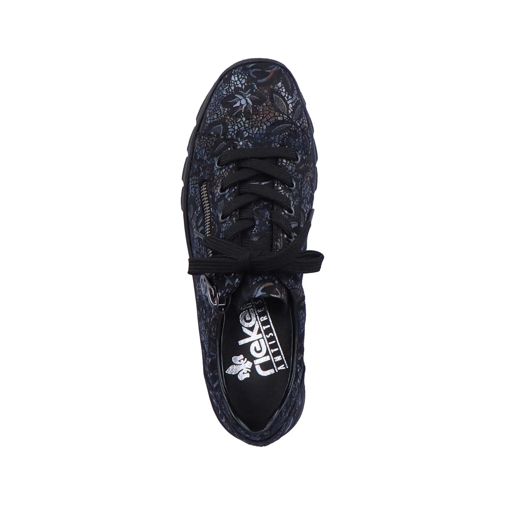 Rieker Women'S Lace-Up Shoes Black Metallic