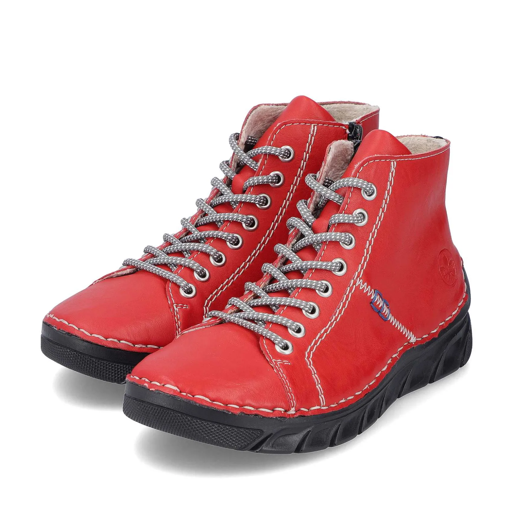 Rieker Women'S Lace-Up Shoes Fire Red