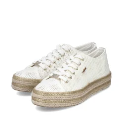Rieker Women'S Lace-Up Shoes Swan White