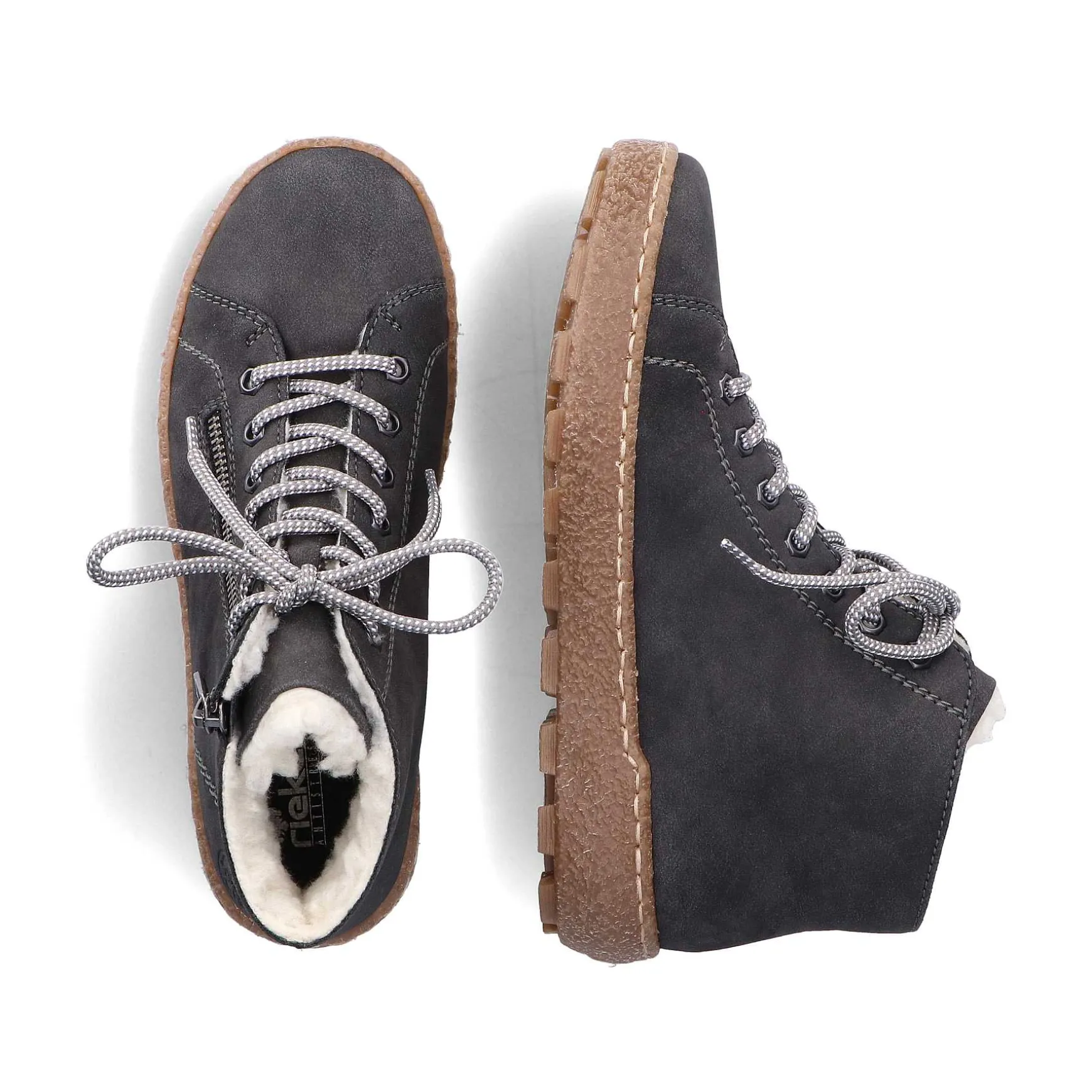 Rieker Women'S Lace-Up Shoes Asphalt Gray