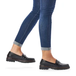 Rieker Women'S Loafers Graphite Black