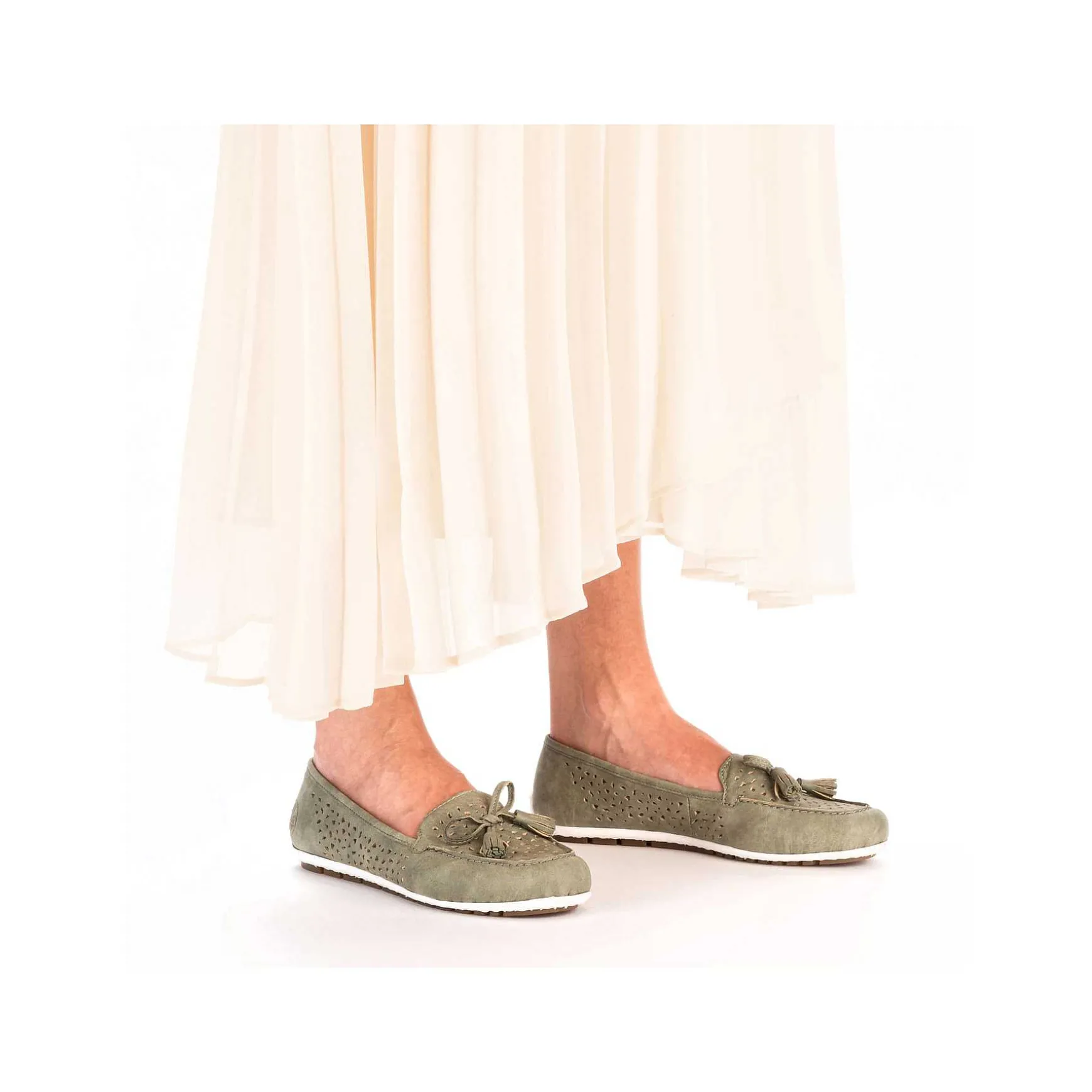 Rieker Women'S Loafers Green Grey
