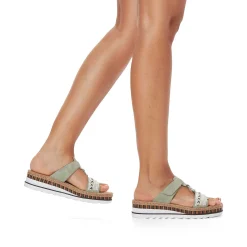 Rieker Women'S Mules Green Gray