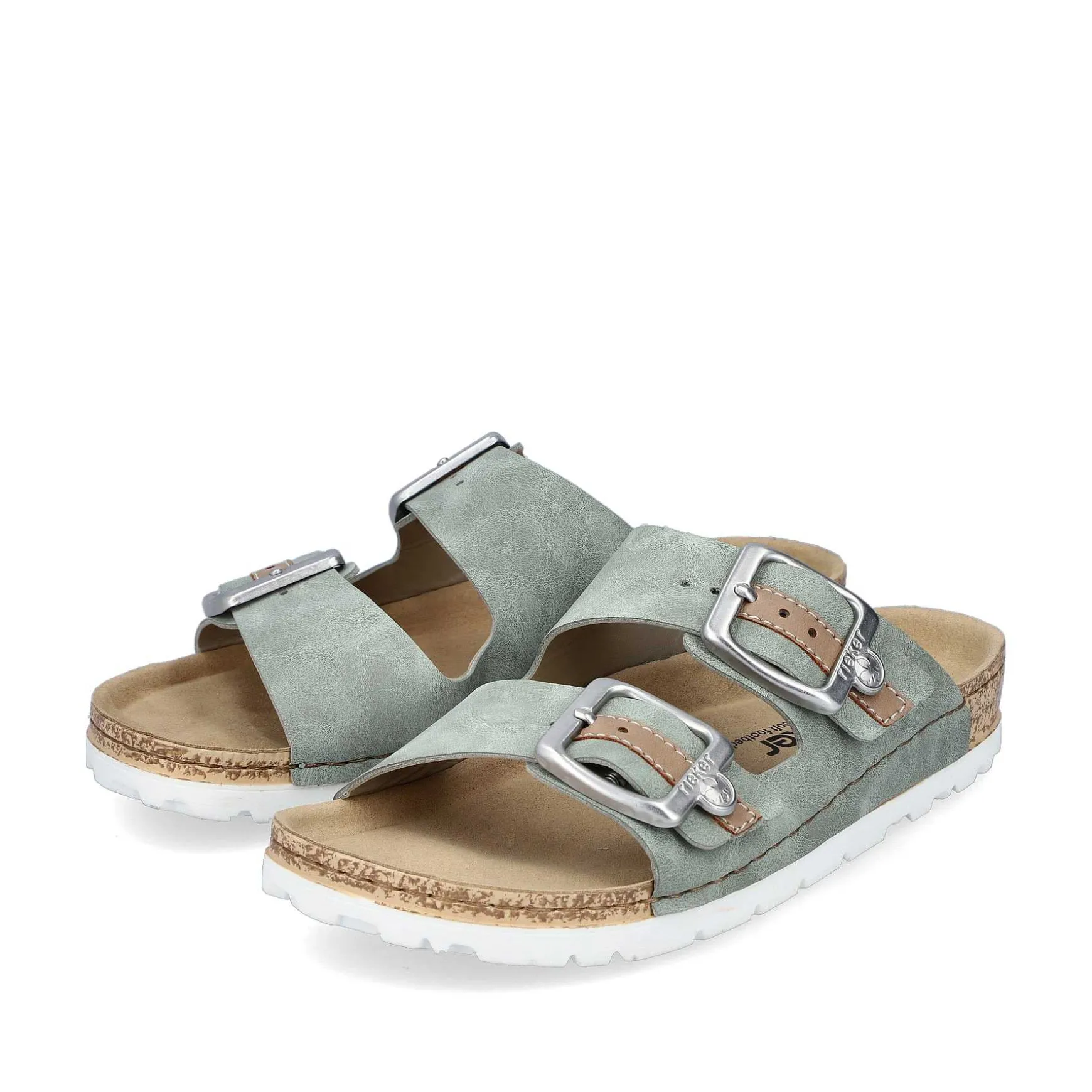 Rieker Women'S Mules Khaki Green