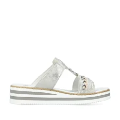 Rieker Women'S Mules Silver Gray