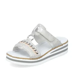 Rieker Women'S Mules Silver Gray