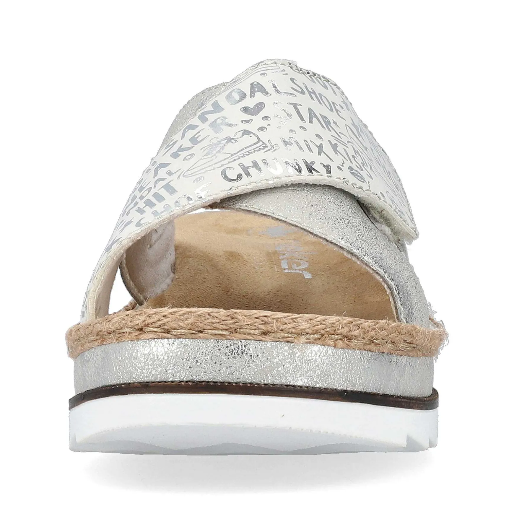 Rieker Women'S Mules Silver Metallic