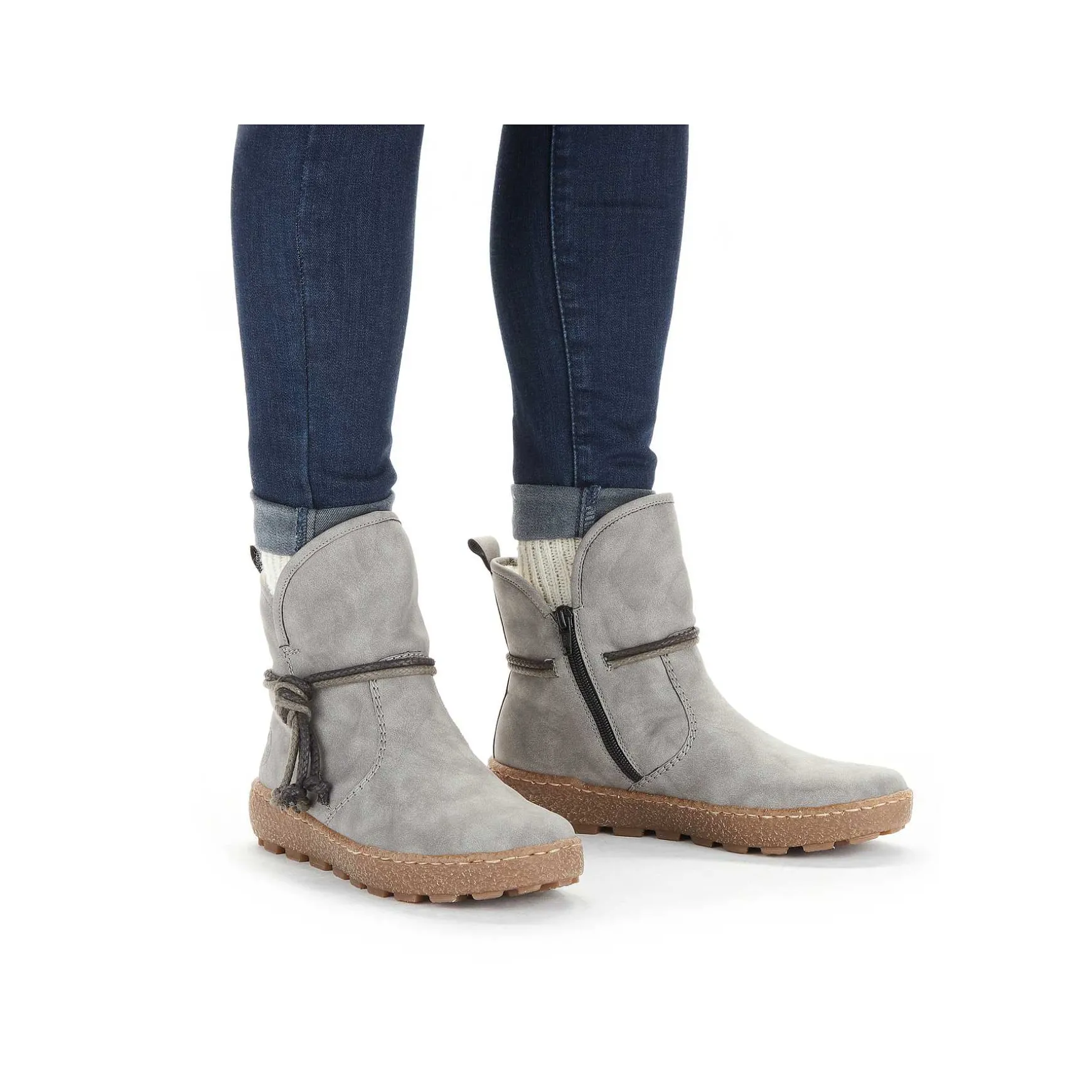 Rieker Women'S Short Boots Silver Gray