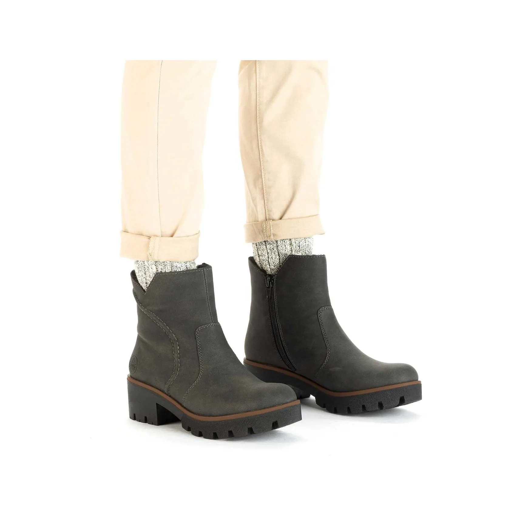 Rieker Women'S Short Boots Brown Gray