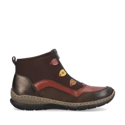 Rieker Women'S Slippers Black And Wine Red