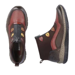 Rieker Women'S Slippers Black And Wine Red
