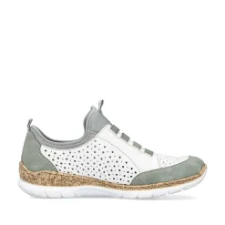 Rieker Women'S Slippers In Starry White-Mint Green