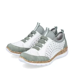 Rieker Women'S Slippers In Starry White-Mint Green