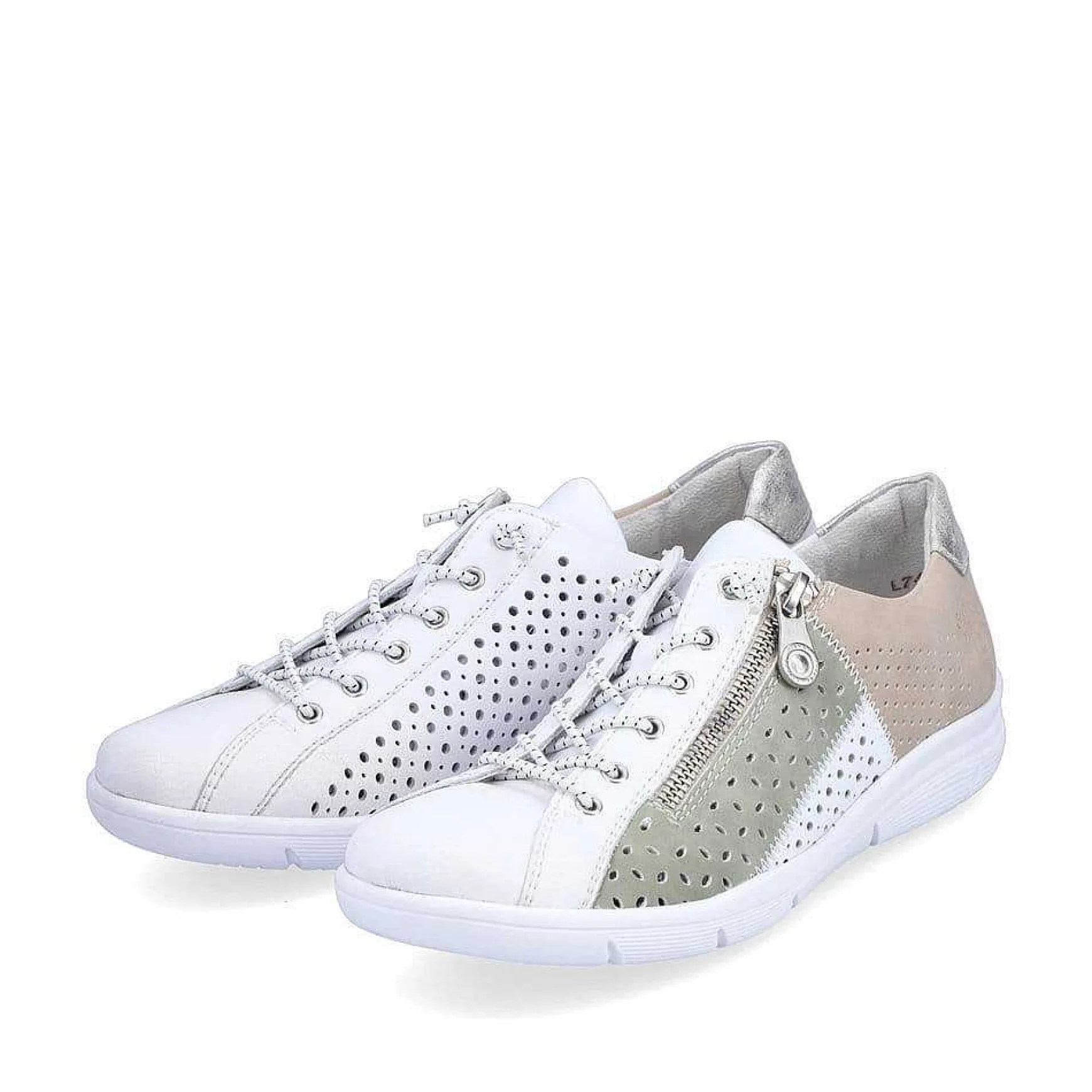 Rieker Women'S Slippers Pearl White-Mint Green-Beige