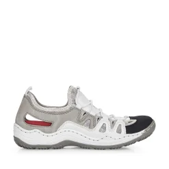 Rieker Women'S Slippers Pearl White-Gray