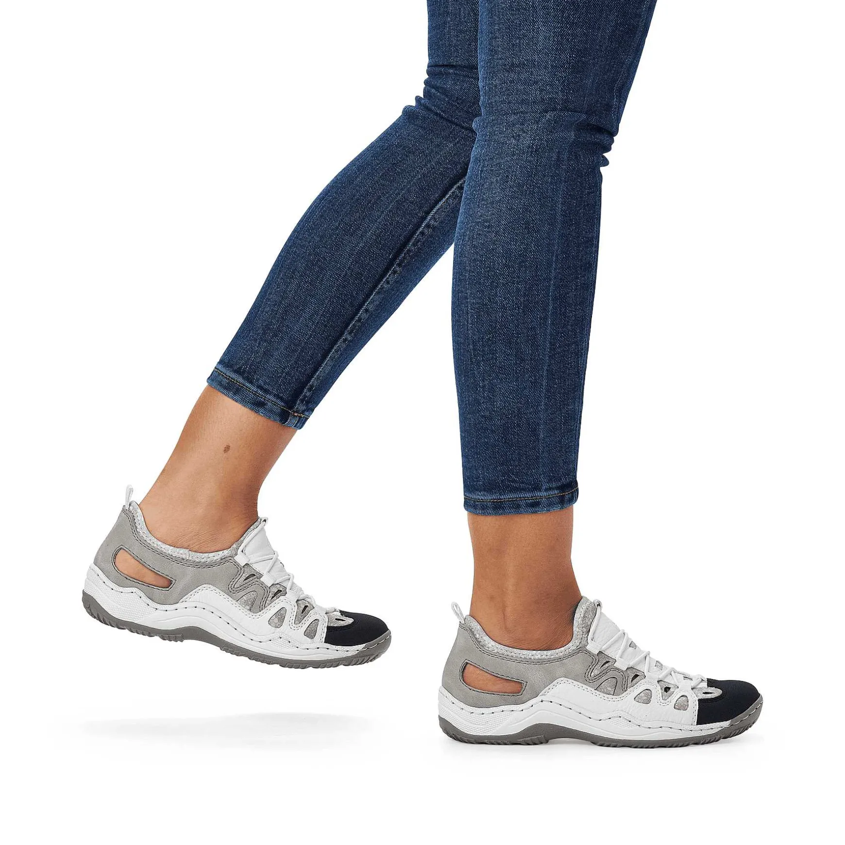 Rieker Women'S Slippers Pearl White-Gray